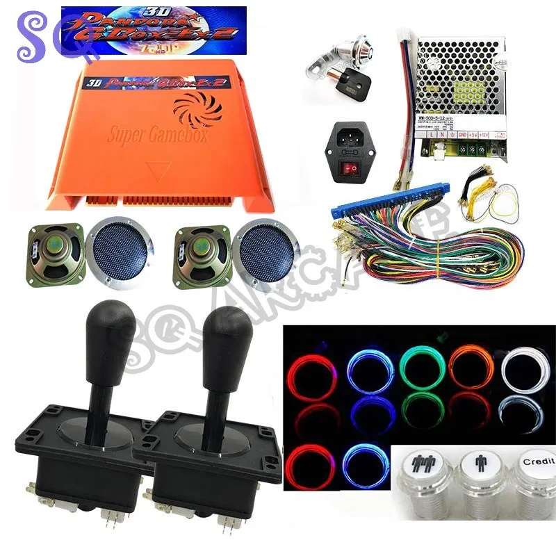 Arcade 4300 in 1 Pandora Saga diy kit jamma game board power speaker translucent buttons  joystick for bartop machine cabinet arcade 60 in 1 multi game pcb board cocktail cabinet diy kit multigame jamma board classical happ buttons for table top machine