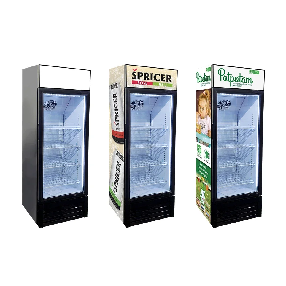 190L SC190B Transparent Glass Door Refrigerator Commercial Display Soft Cold Drink Fridge For Sale