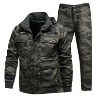 Multi Pocket Thicken Tactical Camo Set Mens Outdoor Wear-resistant Warm Training Suit Windproof Combat Hooded Working Clothes 2