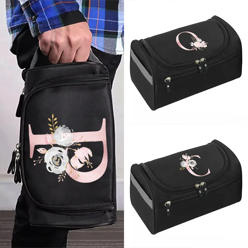 

Women Cosmetic Bag Zipper Wash Bags Pink Flower Pattern Makeup Bag Beauty Case Make Up Organizer Kits Travel Storage Wash Pouch