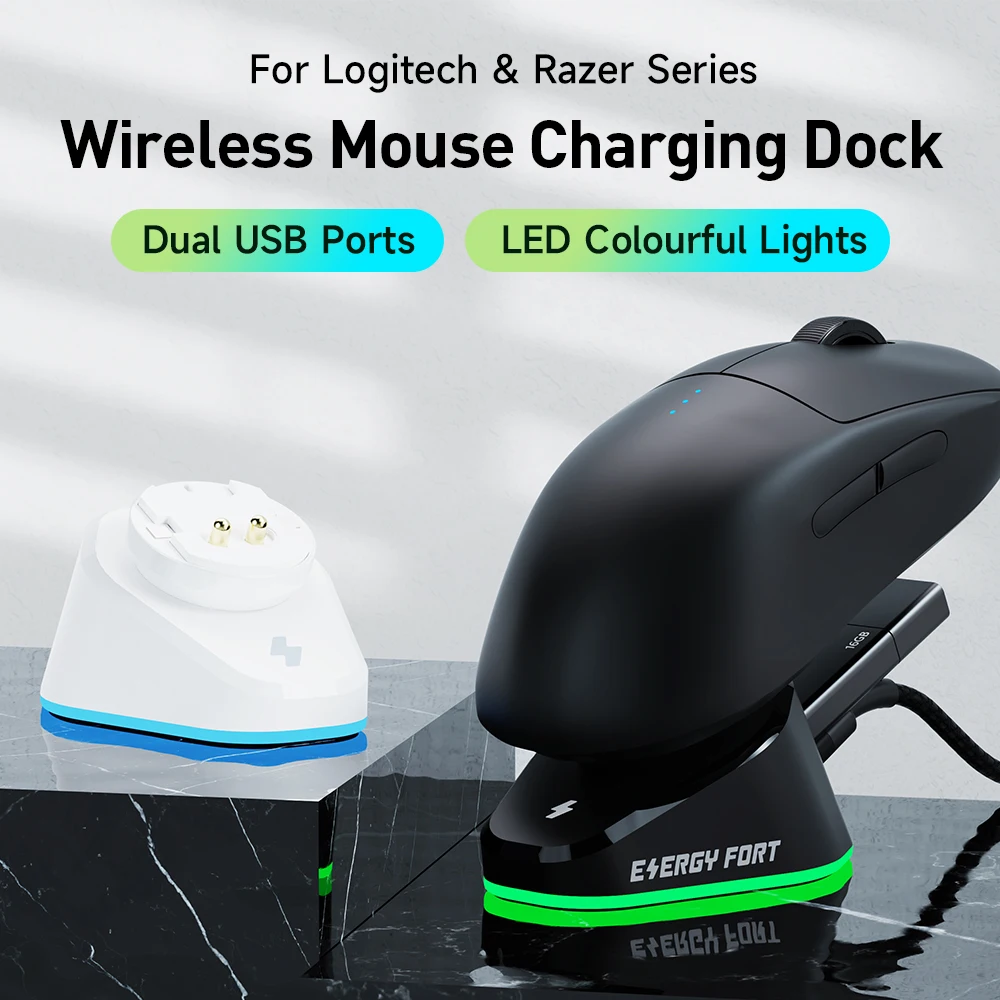 Caricabatterie Wireless Per Mouse Per Logitech G Pro X Superlight G502 X Plus Lightspeed Razer Deathadder V2 Pro Viper Basilisk Ultimate