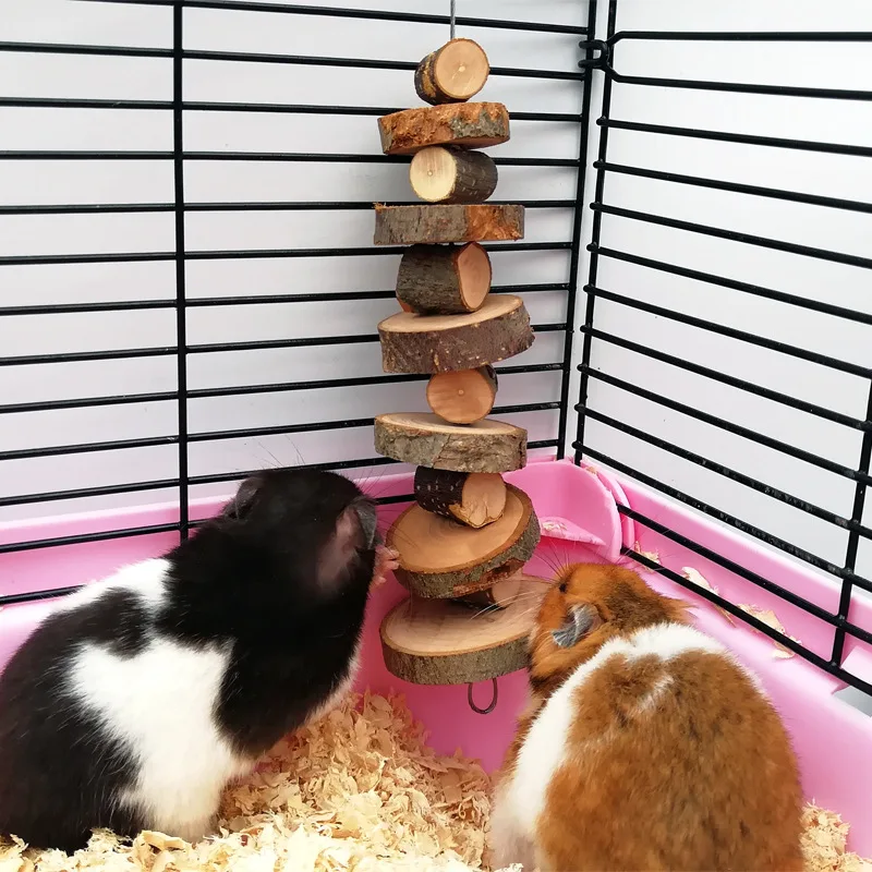 

Pet Wooden Tooth Grinding Toys Hamster Rabbit Tree Branch Grass Ball Teeth Chewing Toys for Chinchilla Guinea Pig Cage Accessory