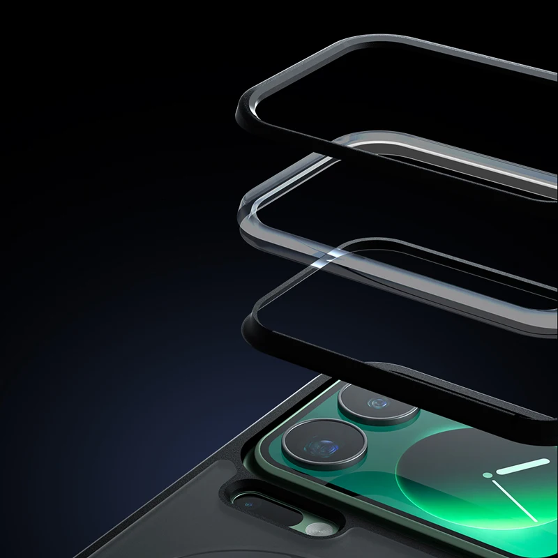 ELVEV Magnetic Shockproof Matte Phone Case with Rotating Ring Bracket