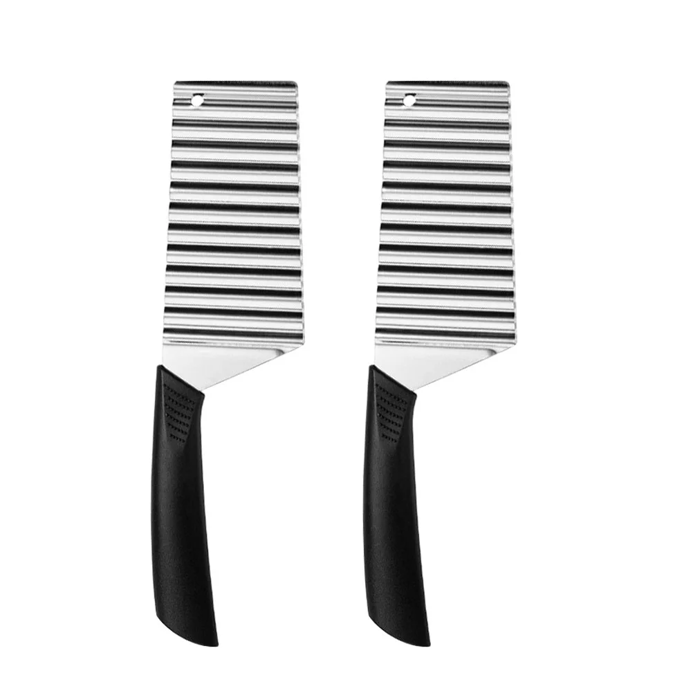 

2 Pcs French Fry Knife Potatoes Chips Crinkle Kitchen Cutting Tool Fruit