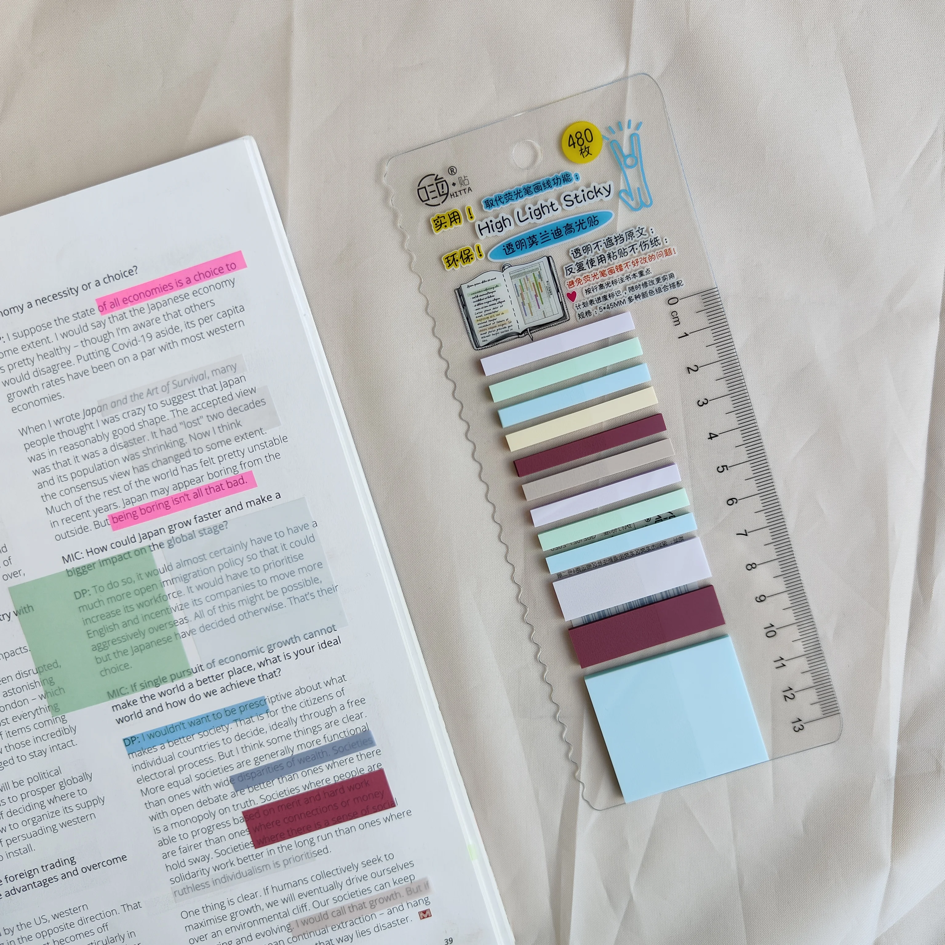 KindFuny 480 Sheets Transparent Waterproof Sticky Note Memo Pads Notepads for School Stationery Office Supplies 3