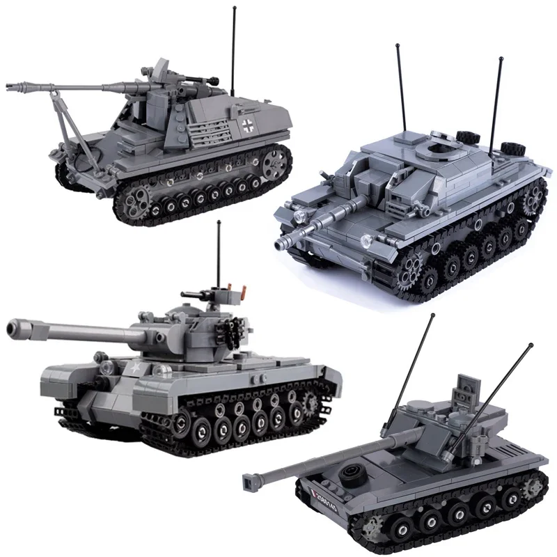 Ww2 Militare Moc World War Ii Tank Series 4 Tank Us M26 Heavy Tank Small Particle Building Block Giocattolo Per Bambini Regalo Di Compleanno