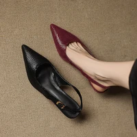 Nouvelles sandales d'été 2026 à bout pointu en cuir véritable pour femmes, chaussures gladiateur faites à la main à talon aiguille 3