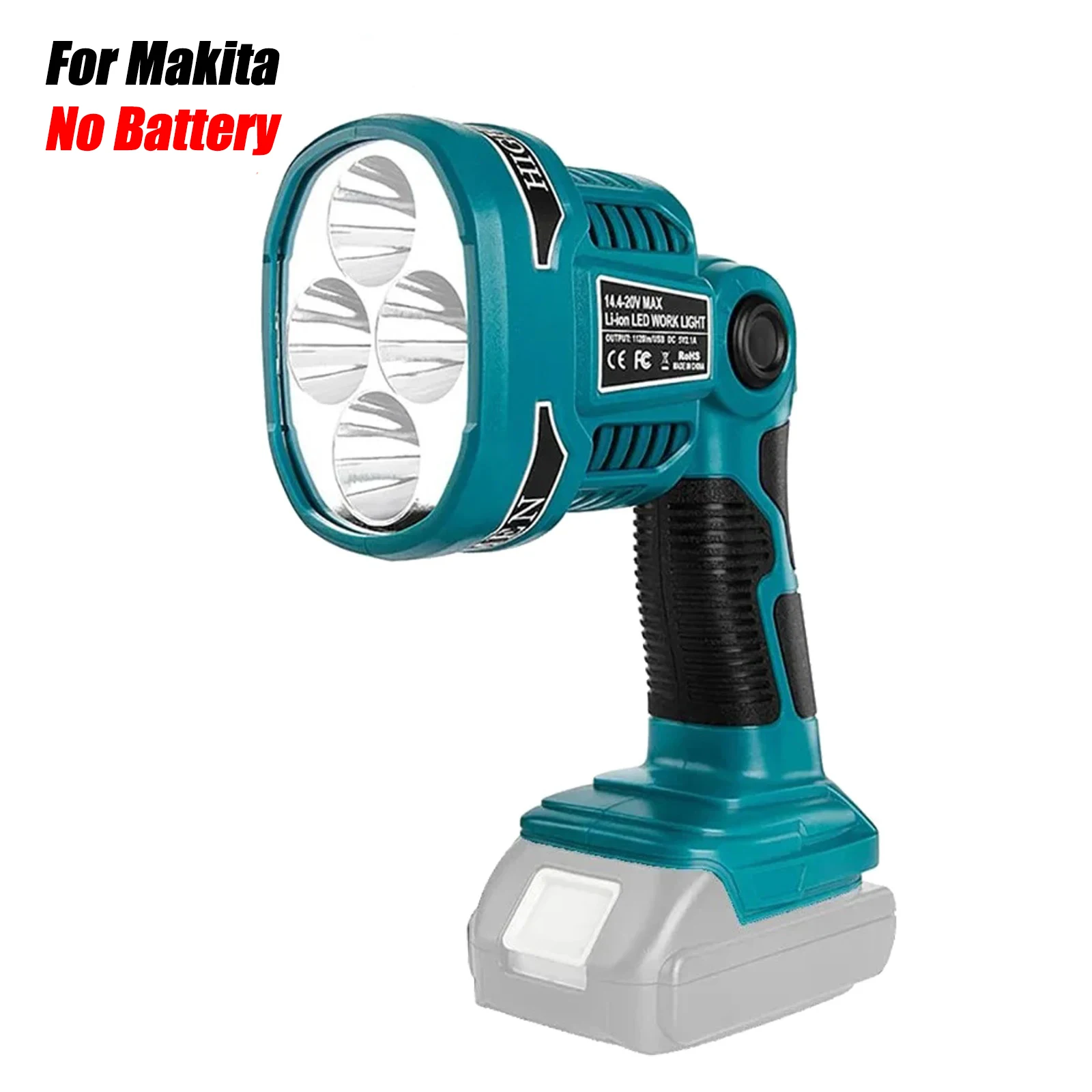 

9inches 12W 1120LM Cordless LED Work Light Lamp Outdoor Camping Portable Flashlight for Makita 14.4V-20V Li-ion Battery