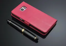 Leather Flip Wallet Case - Elegant Wallet Style Cover - Samsung Note 5 (Rose)