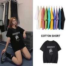 

100% Cotton High Quality 10 Color M-6XL Plain T Shirt Women Elastic Basic T-shirts Female Casual Short Sleeve Oversized Tops