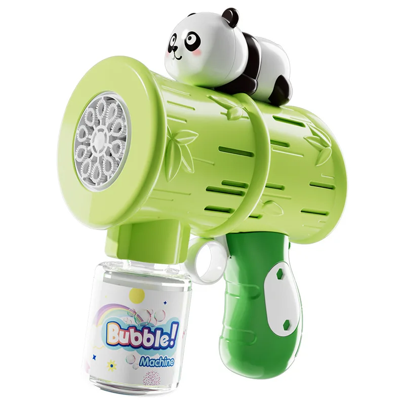 Panda Electric Bubble Gun Cute Cartoon Panda Soap Bubble Maker Blowing Toy Party Games Outdoor Toys for Kids Gift