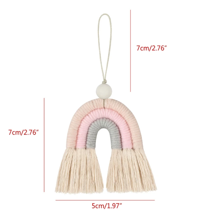 1PC Handmade Rainbow Phone Strap Cotton Pendant Mobile Phone Straps Lanyard for KEY Ring Mobile Phone Accessories
