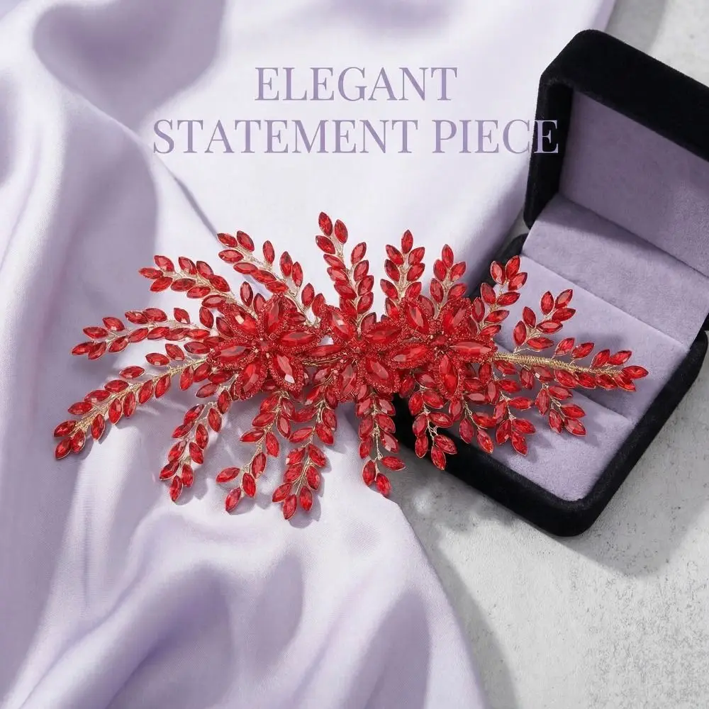Elegante haarband met bladontwerp voor bruiloft met strasssteentjes_voghion.com