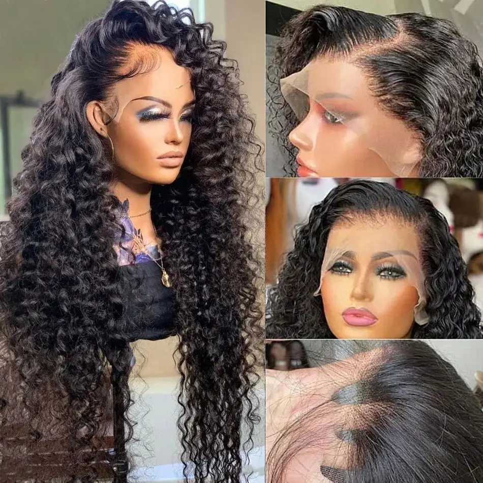 13x4 HD Lace Frontal Human Hair Wig Deep Curly Wave Lace Front Human Hair Wigs 5x5 Glueless Wig Wigs on Clearance Sale 3