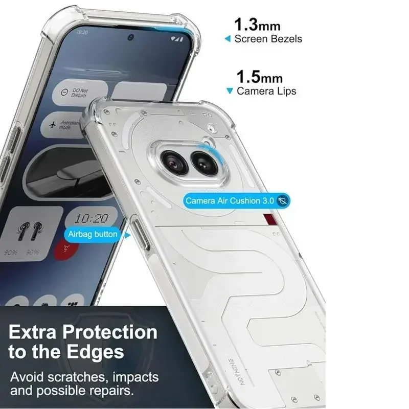 Transparent Shockproof TPU Case with Protective Bumper Corners