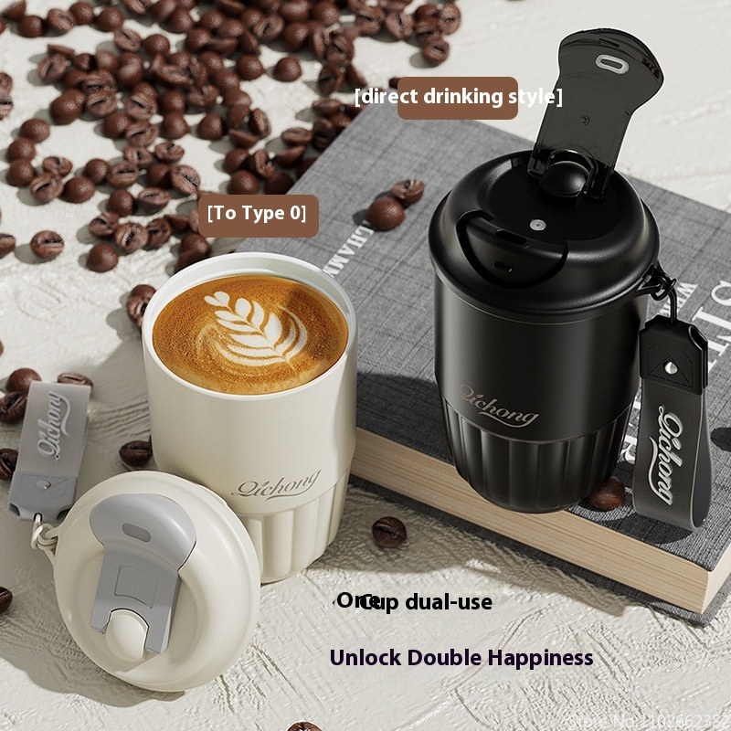 410ML Ceramic Liner Thermos Coffee Cup Travel Coffee Mug Vacuum Insulated Thermos For Coffee Thermal Cup Tumbler Christmas Gift