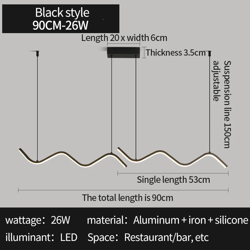 مصباح معلق LED بتصميم إسكندنافي، ثريا طويلة لغرفة...