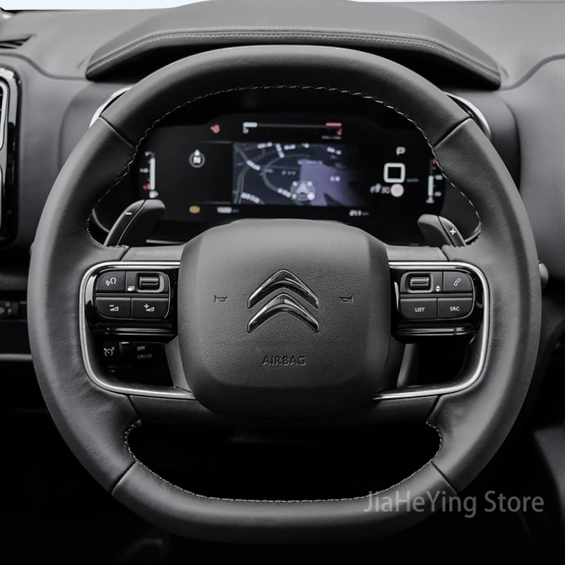 

Suitable for Citroen C3xr C6 C-QUATRE C5x Elysee C4l Custom Anti Slip Hand Sewn Steering Wheel Cover Car Accessories