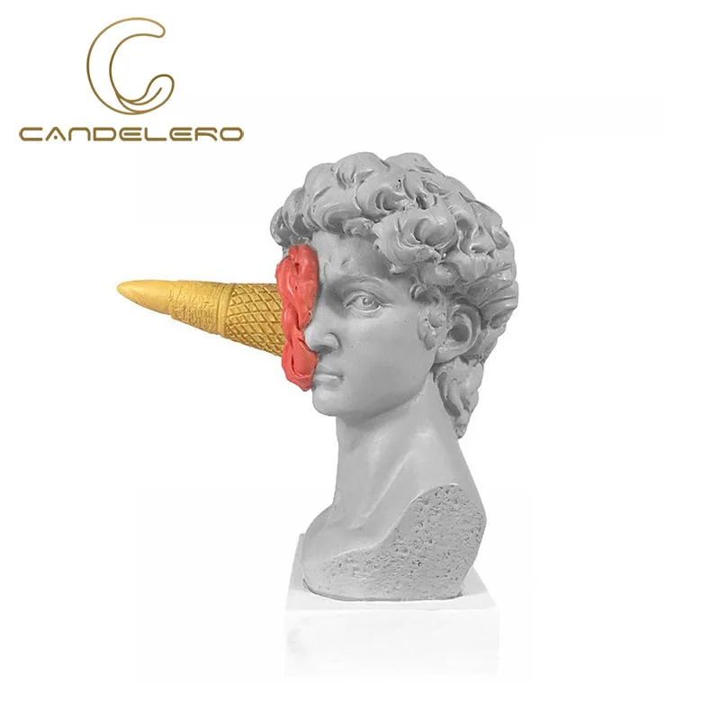 

David Sculptures Home Decor Modern Resin Statues And Figurines For Interior Miniature Ice Cream David Ornaments Desk Accessories