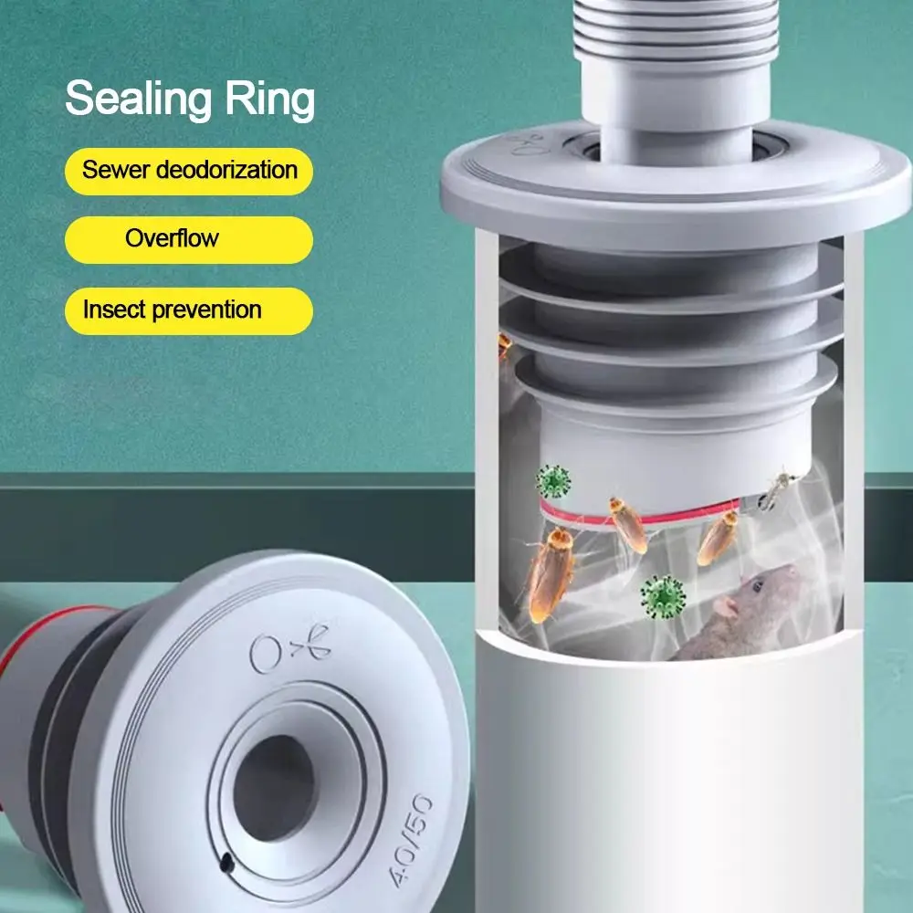 Bathroom Accessories Sewer Seal One Way Valve Shower Drainer Pipe Sealing Ring Drain Cover Water Pipe Plug Floor Drain