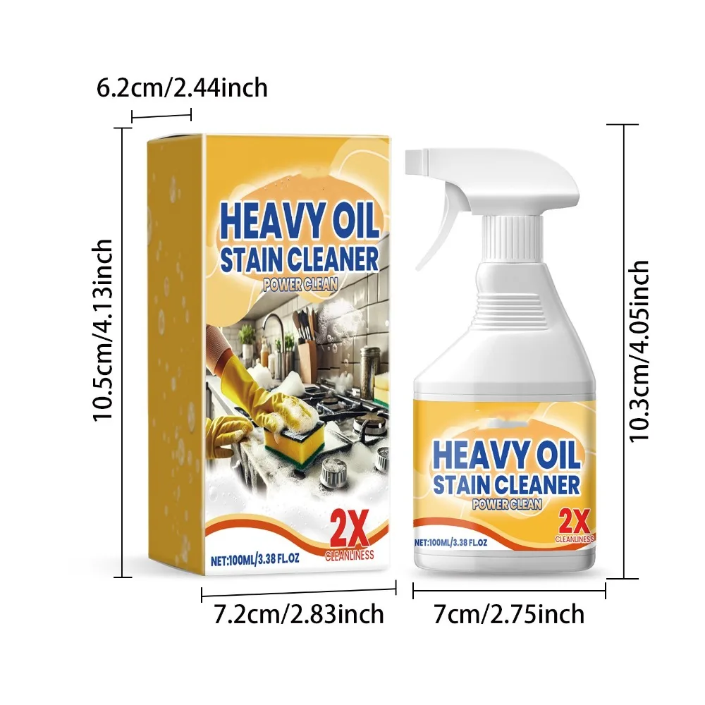 New 100ml Kitchen Heavy Oil Cleaner Quick Cleaning Remove Dirt Heavy Duty Degreaser All Purpose Cleaning Grills Cleaner Spray