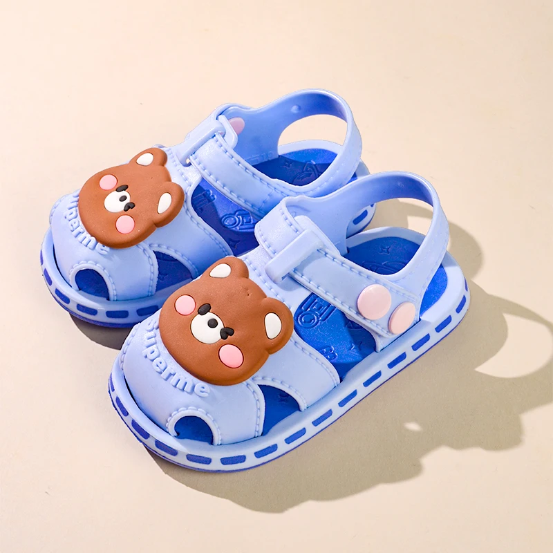 2024 new baby walking shoes with anti-collision toe cap anti slip cartoon cute soft sole for outdoor wear indoor baby sandals 4