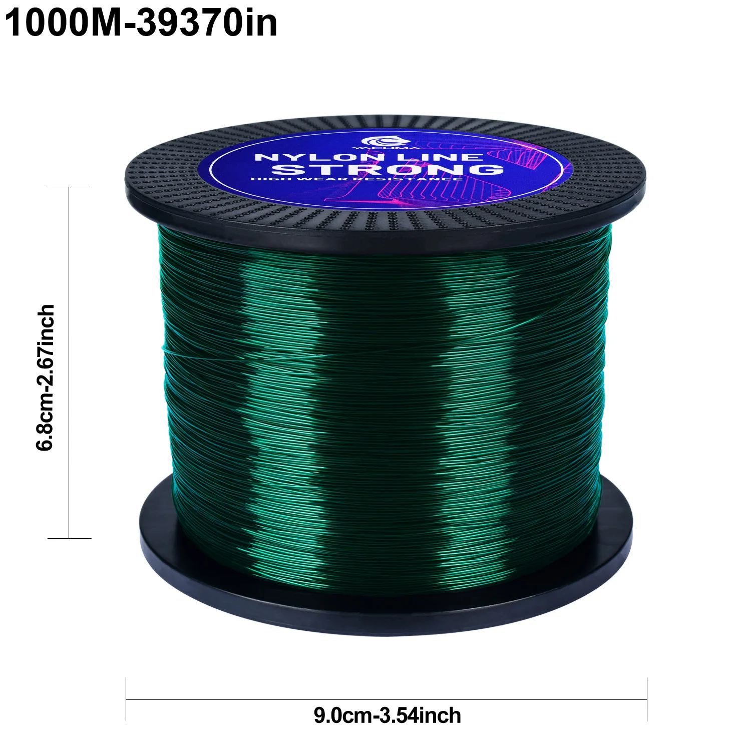 YACUMA 1000M-1093YDS 짙은 녹색 프리미엄 모노필라멘트 낚싯줄 0.16mm-0.47mm 플루오로카본 코팅 강력한 낚시 도구 Pesca