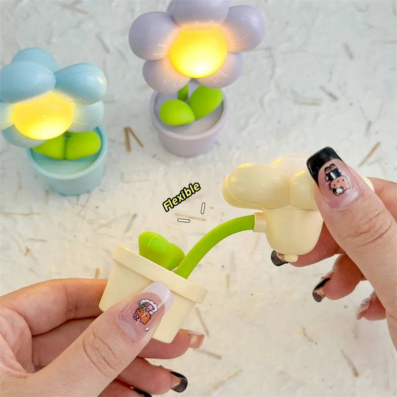 미니 LED 꽃 밤 빛 귀여운 작은 테이블 램프 데스크탑 장식 머리맡 침실 주변 조명 어린이 장난감 어린이 휴일 선물
