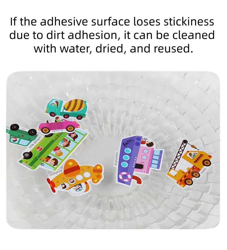 Reuable Toddler Sticker Book 6 Pack Portable Puffy Bubble Sticker For Kid Travel | Educational Learning Activity_voghion.com