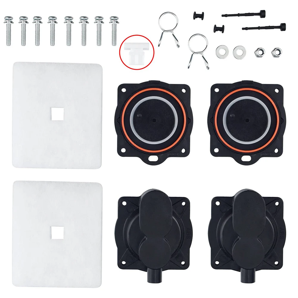 

1set Air Pump Rebuild Kit With Screw Air Filter Plastic Security Screw Eye Clip White Switch For Hiblows Garden Tool