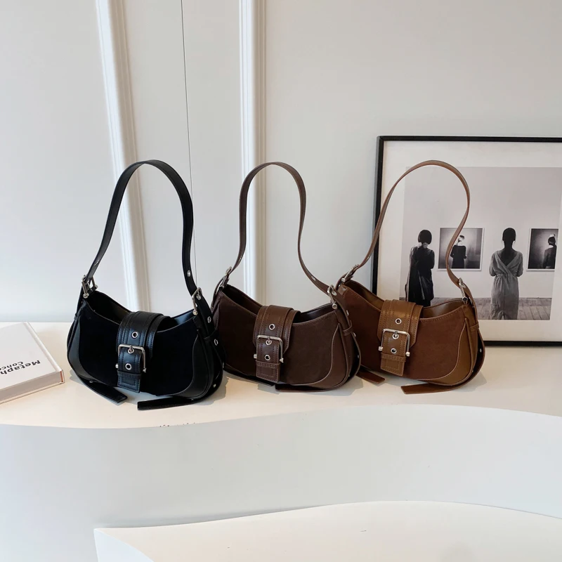 LEFTSIDE Belt Buckle Leather Crossbody Bags for Women 2025