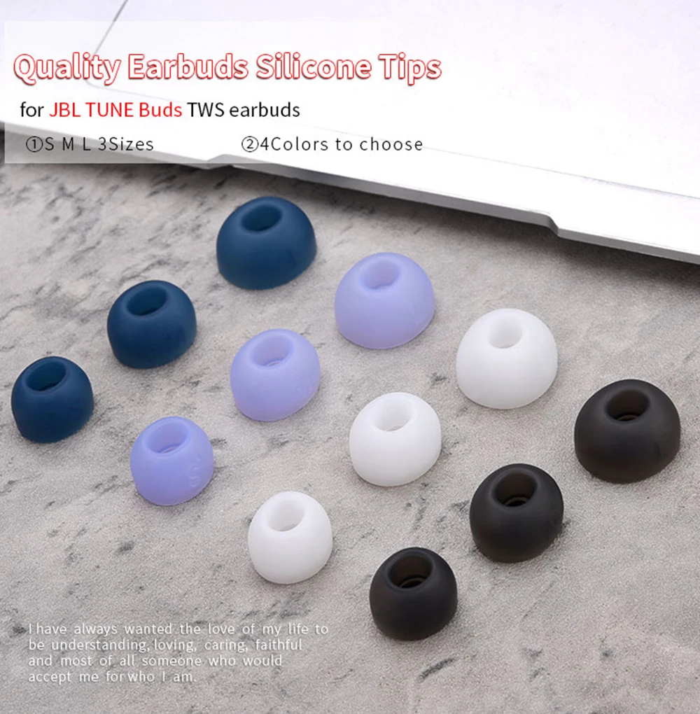 6Pcs Silicone Ear Tips for JBL TUNE Buds Earbuds Eartips for JBL LIVE PRO 2 TWS Tips Case headphones Earplugs