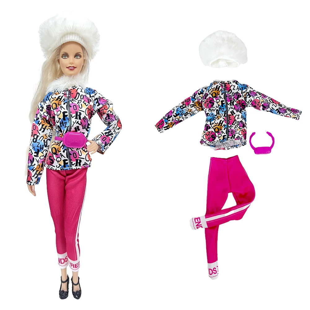 Nk Ufficiale 4 Pezzi Princess Doll Suburban Travel Sportswear: Cappello + Cappotto Con Lettera + Pantaloni Rosa + Borsa Per Bambola Barbie 1/6 Accesso