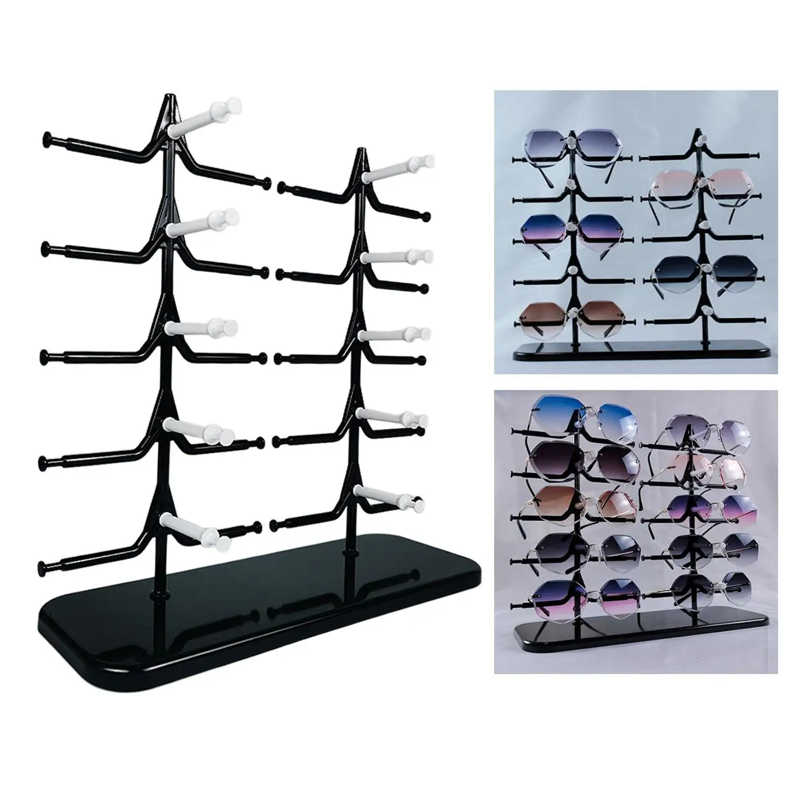 Sunglasses Rack Shelf Frame Glasses Display Stand Organizer Show Holder Tray 