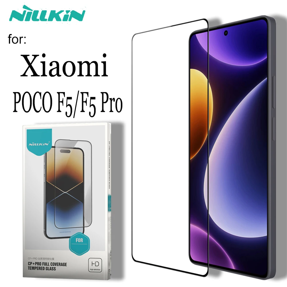 

Nillkin Tempered Glass for Xiaomi POCO F5 Pro 5G Screen Protector Full Coverage 9H Hard Clear Safety Protective Film on POCO F5