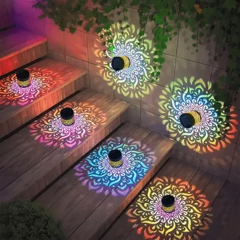 1/2pcs 7color Datura Solar Wall Lights Garden Decoration Christmas Halloween Party Courtyard Decoration Solar Garden Light 1