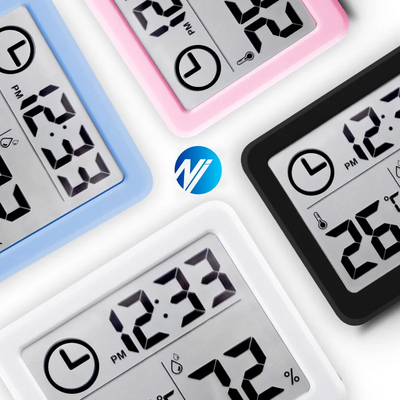 Large Display Digital Desk Clock with Temperature and Humidity Features for Home and Office Décor