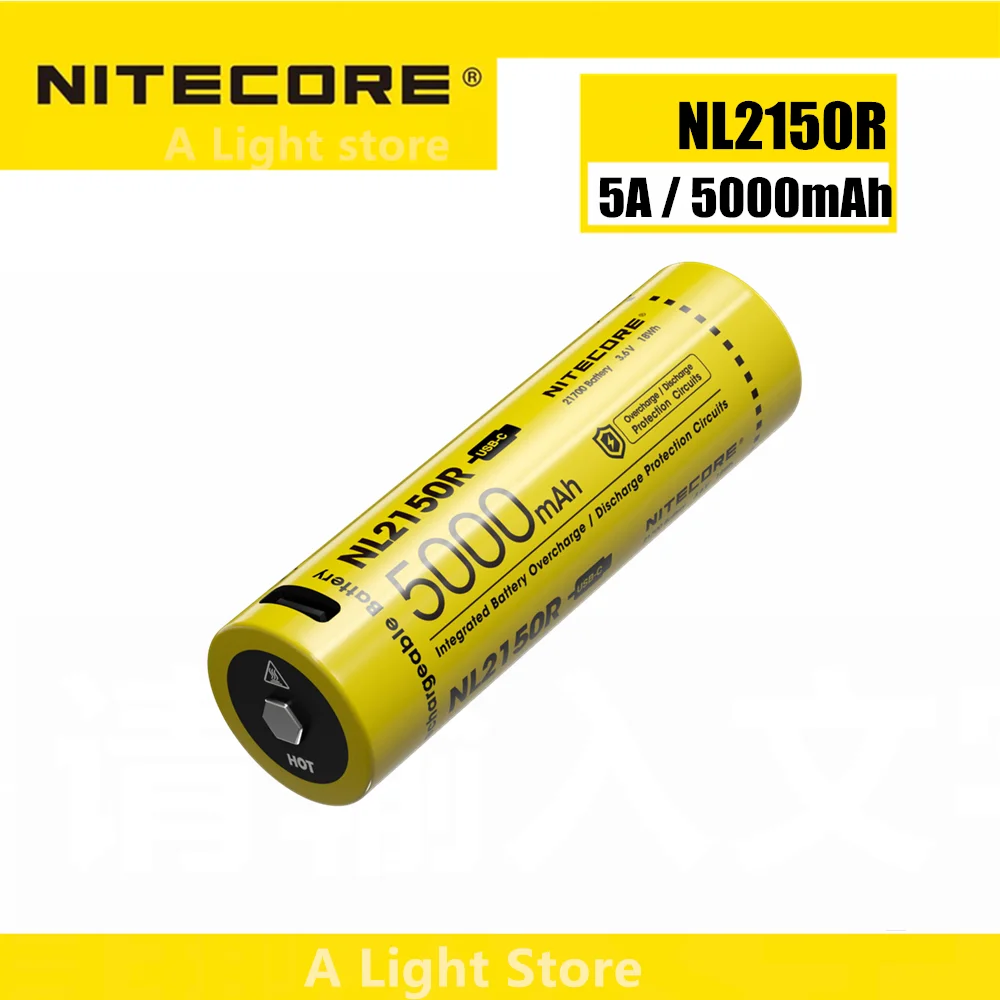 NITECORE NL2140R / NL2150R rechargeable battery 21700 USB-C 3.6V Li-ion 4000mAh 5000mAh Continuous current:Max 5A bright star flashlights