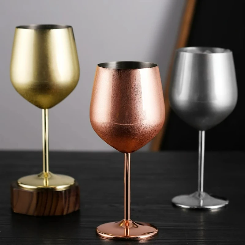 Whiskey Glass Glass Drinkware 1/2/4Pcs Stainless Steel Red Wine Glasses