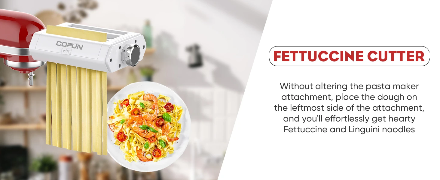 Description Picture 3 of itemPasta Attachment for KitchenAid Stand Mixer, 3-1 Pasta Maker Machine Included Pasta Sheet Roller, Spaghetti Cutter, Fettuccine C