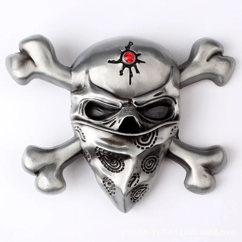 Masked Skull Belt Buckle  DIY Accessories Western Cowboy Style Smooth Belt Buckle Punk Rock Style K36