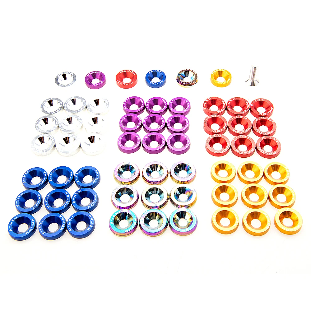 10PCS M6 Car Styling Modification JDM Sticker Stickers Password Fender Washer License Plate Bolts Auto Accessories,auto accessories,car accessories