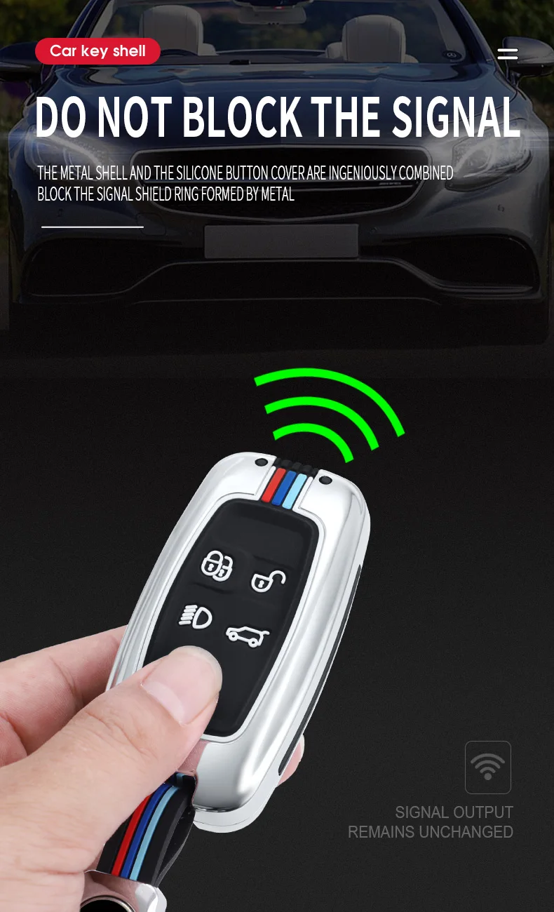 Portachiavi in lega Silicone portachiavi per auto per Land Rover Range Rover Sports 2010 TDV8 2011 Discovery 4 IV LR RR - Sbe3193bc74ef445daf2b77b6658576707