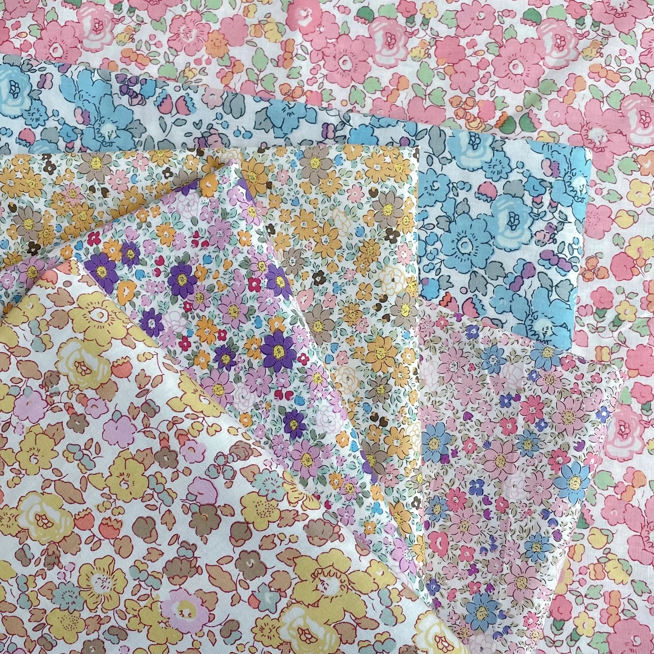 Liberty Powderblue Cotton 60S Original Design Fabric Digital Printing for Sewing Cloth Dresses Skirt Kids Designer cotton fabric