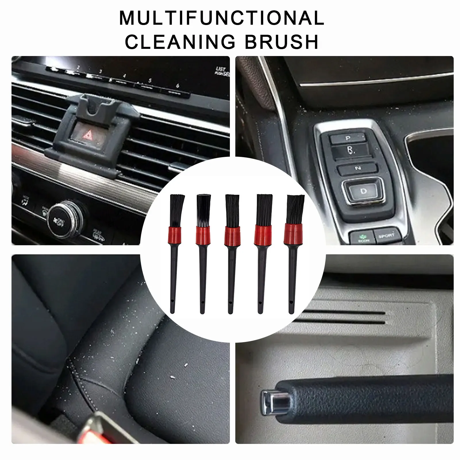 

Car Vent Cleaner Brush Auto Detailing Brushes Soft Bristle Detailing Cleaning Duster For Car Air Outlet Automotive Cleaning