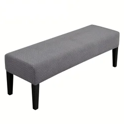 Elegant Stretch Jacquard Leaf Piano Bench Cover - All - Inclusive Solid Color Slipcover (A7 Bench Cover)