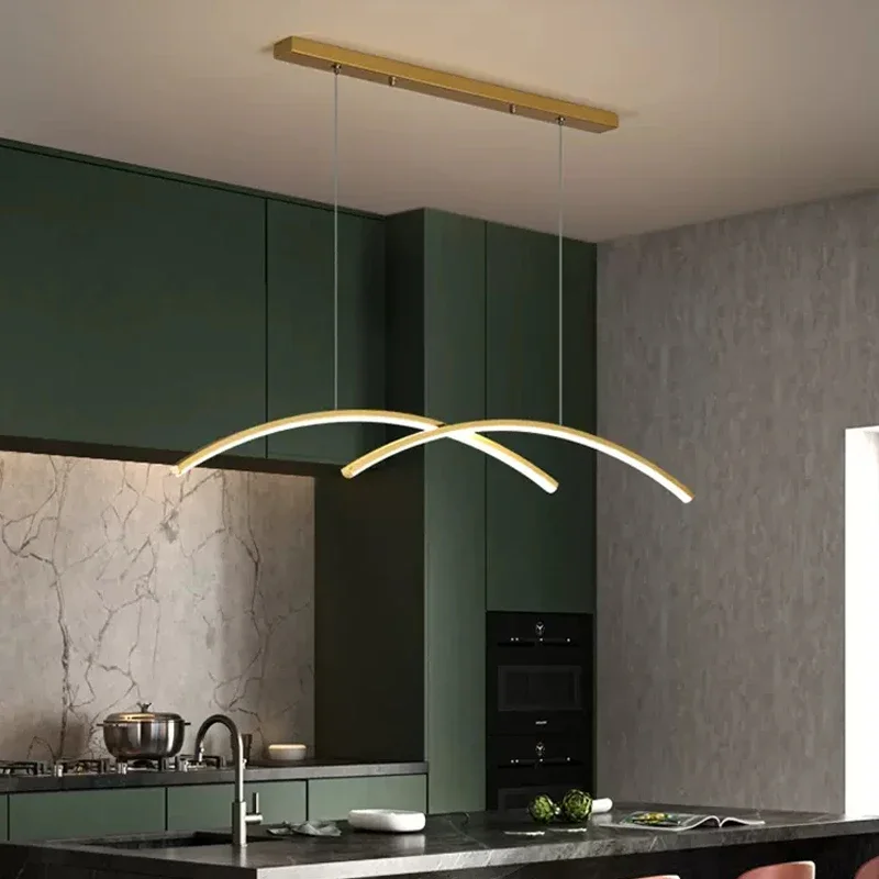 Modern Minimalista LED Pendant Light, Candeeiros Pendurados, Luminárias, Longo Lustre, Sala de Estar, Cozinha, Bar, Restaurante, Decoração