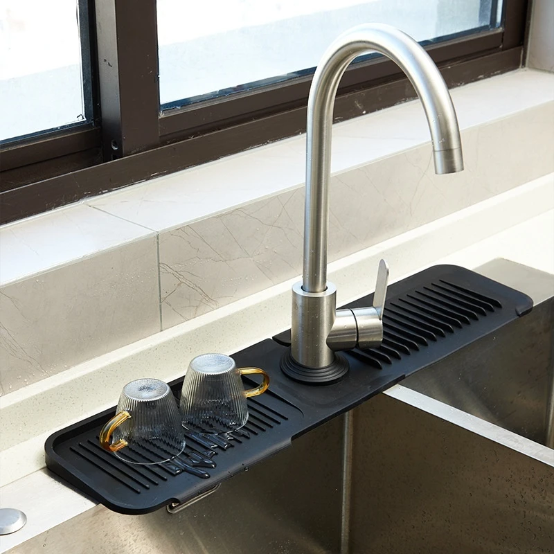 초대형 배수 매트 욕실 보관 매트 안티 스플래시 수도꼭지 배수 매트 실리콘 매트 비누 매트 재료 원산지