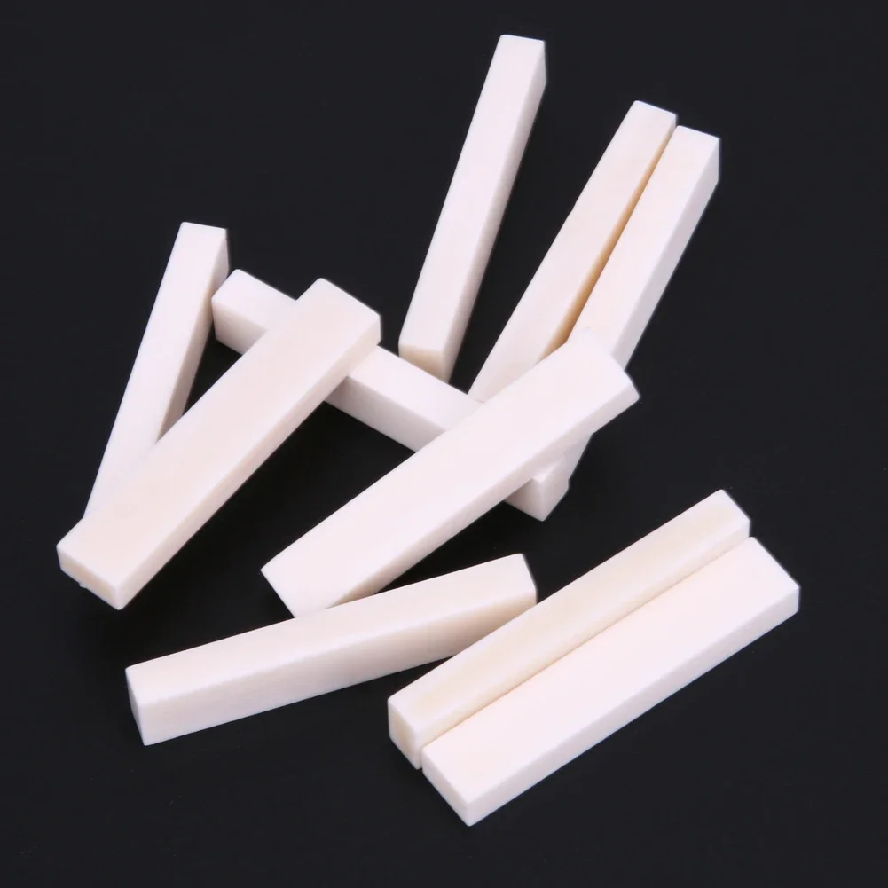 3/5/10Pcs Blank Bone Nut Saddle for Guitar Bass Bridge Instrument Parts Accessories Replacement Buffalo Bone Nuts