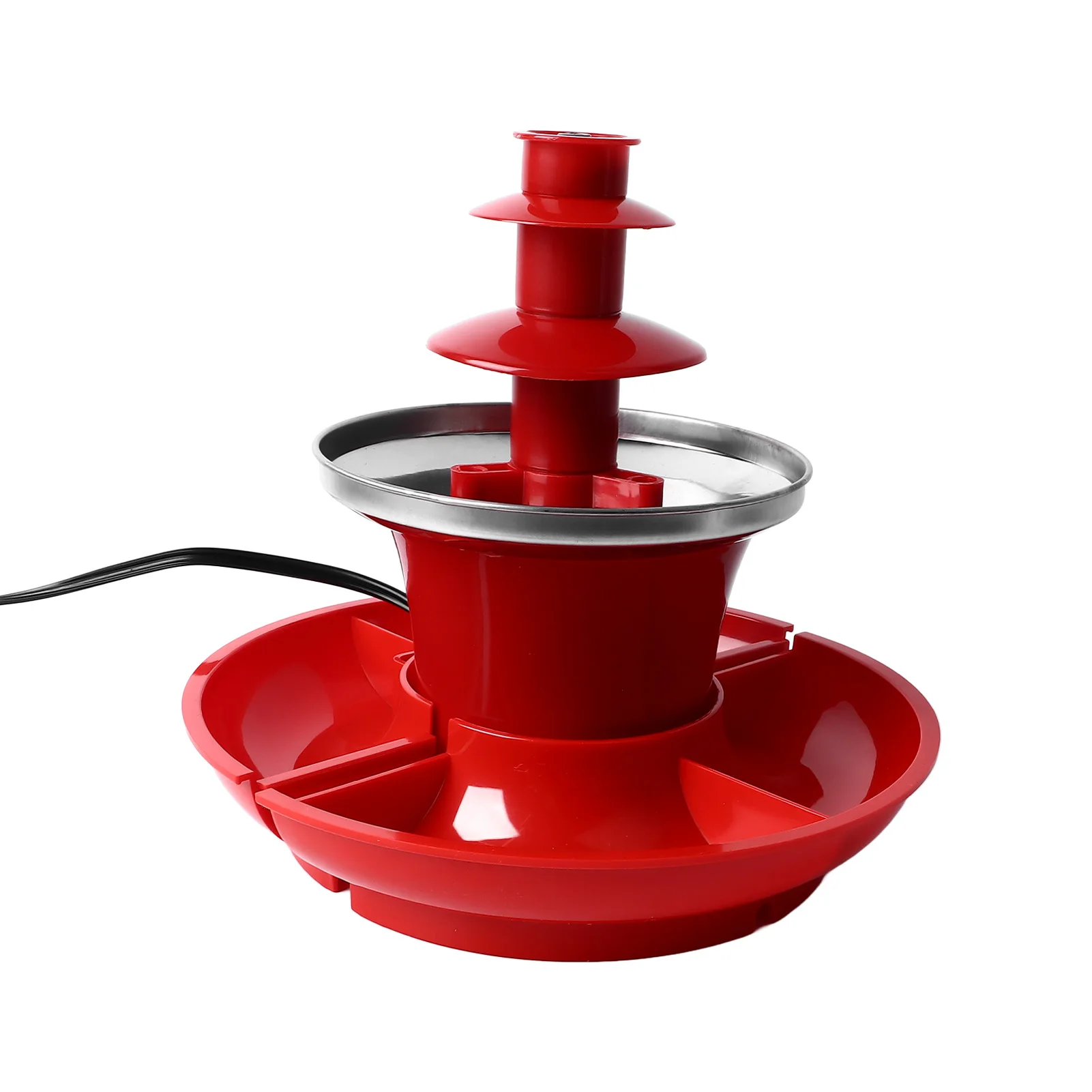 Chocolate Fountain Machine Three Layer Chocolate Fountain Detachable Mini Fondue US Plug 110V for Party chocolate fountain machine